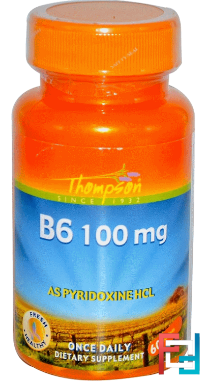 B6, Thompson, 100 mg, 60 Tablets