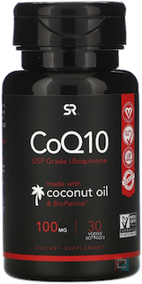 CoQ10 with BioPerine & Coconut Oil, Sports Research, 100 mg, 30 Veggie Softgels