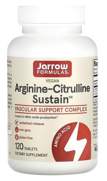 Аргинин и цитруллин, Arginine-Citrulline, Jarrow Formulas, 250 mg / 250 mg, 120 tablets