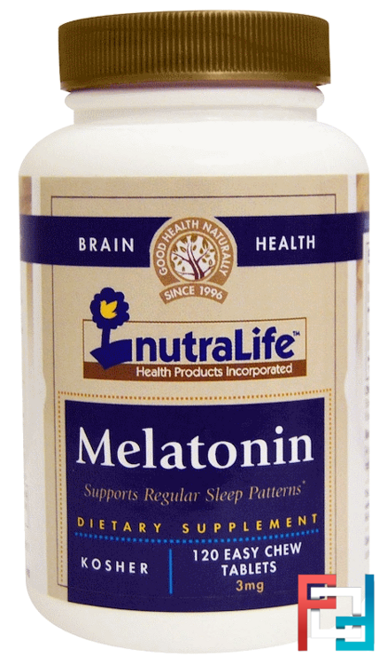 Melatonin, NutraLife, 3 mg, 120 Easy Chew Tablets