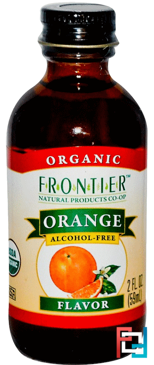 Organic Orange Flavor, Alcohol-Free, Frontier Natural Products, 2 fl oz, 59 ml