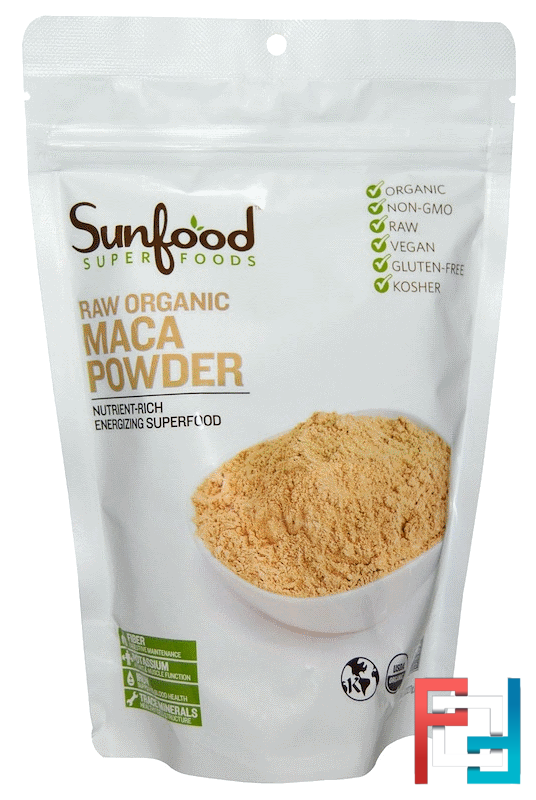 Raw Organic Maca Powder, Sunfood, 8 oz (227 g)