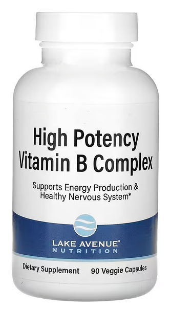 Комплекс витаминов группы B высокой эффективности действия, High Potency Vitamin B Complex, Lake Avenue Nutrition, 90 Veggie Capsules