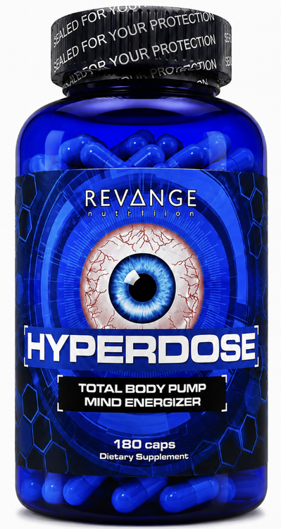 Hyperdose Revange Nutrition 180 Caps — мощный предтренировочный комплекс для пампинга, энергии, концентрации и повышения производительности