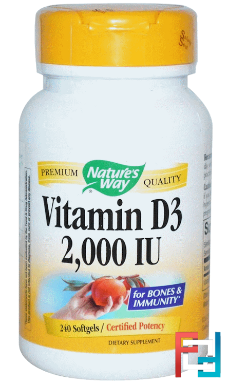 Vitamin D3, 2,000 IU, Nature's Way, 240 Softgels