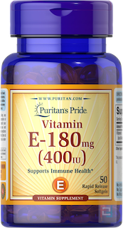 Vitamin E, Puritans Pride, 180 mg, 400 IU, 50 caps