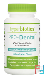 PRO-Dental, Natural Mint Flavor, Hyperbiotics, 90 Chewable Tablets