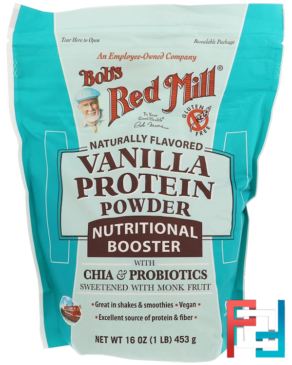 Vanilla Protein Powder, Nutritional Booster with Chia & Probiotics, Bob's Red Mill, 16 oz (453 g)