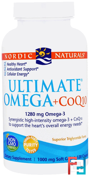 Ultimate Omega + CoQ10, Nordic Naturals, 1000 mg, 120 Soft Gels