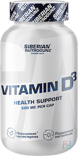 Vitamin D3, Siberian Nutrogunz, 600 ME, 180 caps