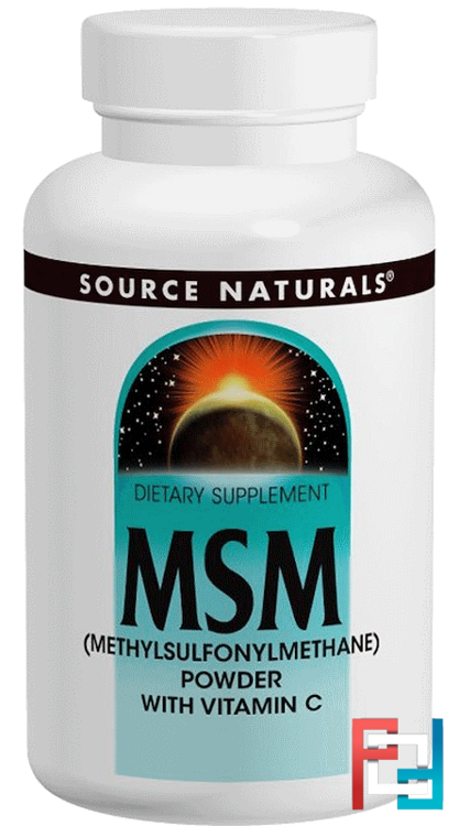 MSM (Methylsulfonylmethane) Powder, with Vitamin C, Source Naturals, 8 oz, 227 g