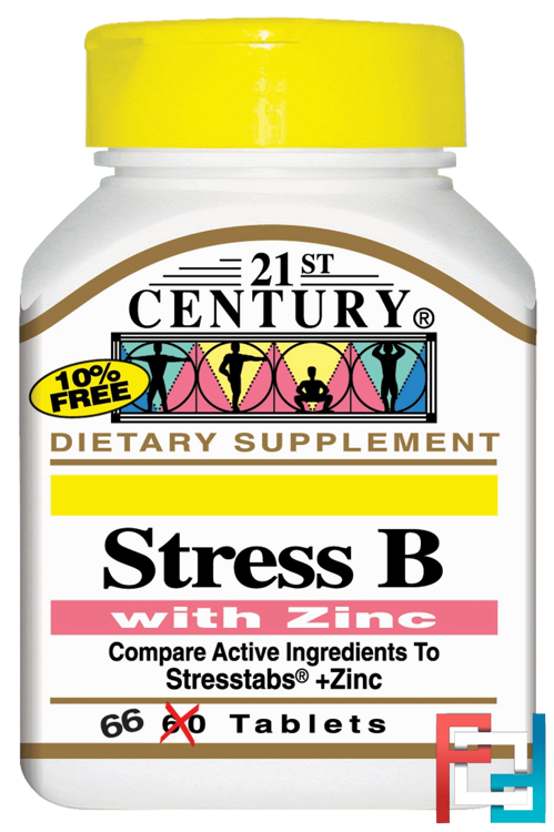 Stress B, with Zinc, 21st Century, 66 Tablets