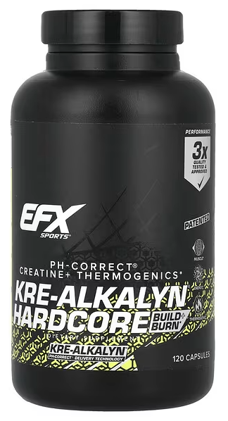 Буферизованный креатин, Kre-Alkalyn Hardcore, All American EFX, 120 capsules