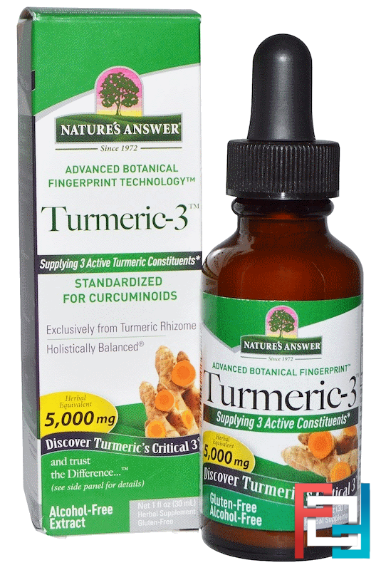 Turmeric-3, Alcohol-Free, 5,000 mg, Nature's Answer, 1 fl oz (30 ml)