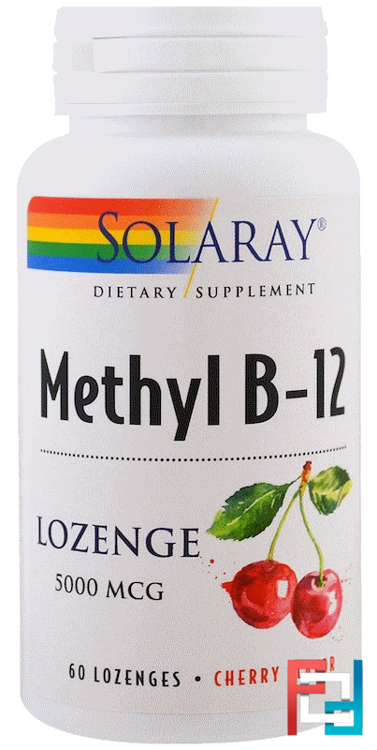 Methyl B-12, Cherry, Solaray, 5000 mcg, 60 Lozenges