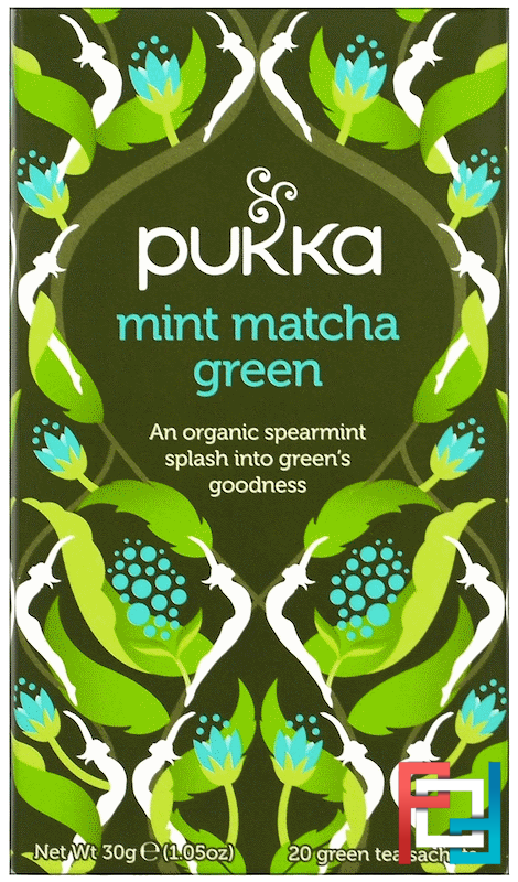 Mint Matcha Green Tea, Pukka Herbs, 20 Green Tea Sachets, 0.05 oz, 1.5 g