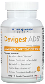 Devigest ADS, Advanced Digestive Support, Arthur Andrew Medical, 400 mg, 90 Capsules