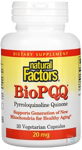 BioPQQ, Natural Factors, 20 mg, 30 Vegetarian Capsules