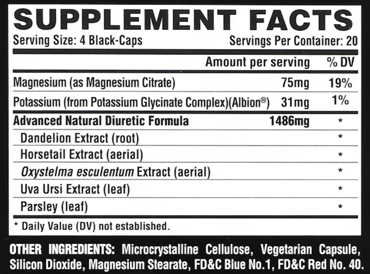 Мочегонное средство Липо-6 Блэк Диуретик, Lipo-6 Black Diuretic, Nutrex Research Labs, 80 Black-Caps
