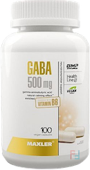ГАБА (гамма-аминомасляная кислота), GABA, Maxler, 500 mg, 100 vcaps