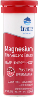 Magnesium Effervescent Tablets, Raspberry Flavor, Trace Minerals Research, 1.41 oz, 40 g