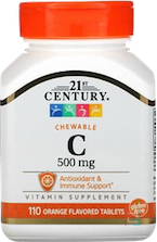 Chewable C-500, 21st Century, 110 Tablets