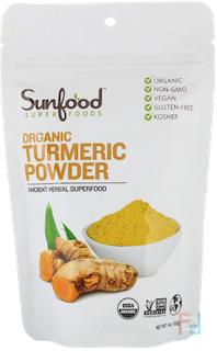 Organic Turmeric Powder, Sunfood, 4 oz, 113 g