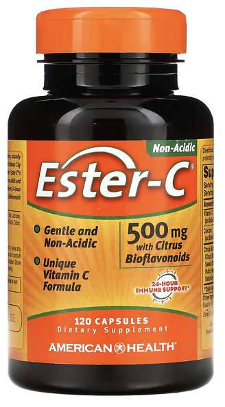 Эстер-C с цитрусовыми биофлавоноидами, 1000 мг, Ester-C with Citrus Bioflavonoids, American Health, 500 mg, 120 Capsules