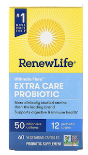 Extra Care, Ultimate Flora Probiotic, 50 Billion Live Cultures, Renew Life, 60 Vegetable Capsules (1)