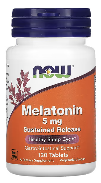 Melatonin, Sustained Release, Now Foods, 5 mg, 120 Tablets