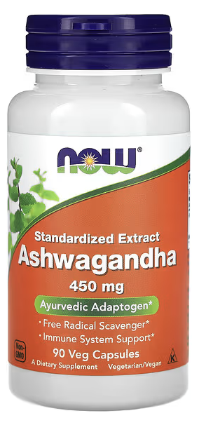 Стандартизованный экстракт ашвагандхи, Standardized Extract Ashwagandha, Now Foods, 450 mg, 90 Veg Capsules