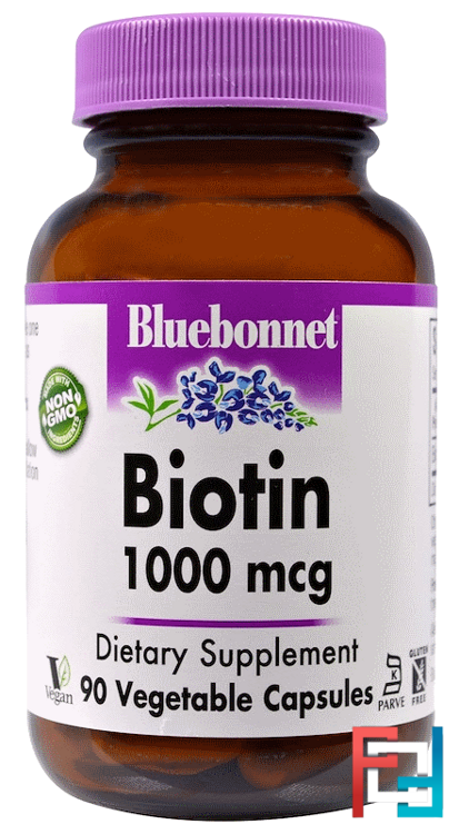 Biotin, 1,000 mcg, Bluebonnet Nutrition, 90 Veggie Caps