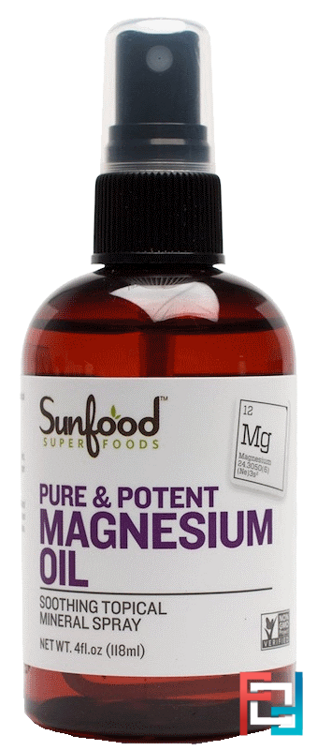 Pure & Potent Magnesium Oil, Sunfood, 4 fl oz (118 ml)