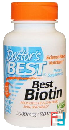 Best Biotin, Doctor's Best, 5000 mcg, 120 Veggie Caps