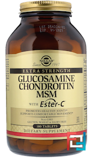 Glucosamine Chondroitin MSM With Ester-C, Solgar, 180 Tablets