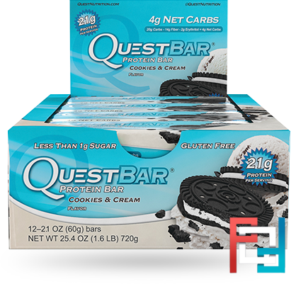 Quest Nutrition, QuestBar, Protein Bar, Cookies & Cream, 12 Bars, 2.1 (60 g) Each