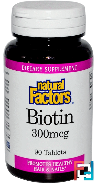 Biotin, 300 mcg, Natural Factors, 90 Tablets