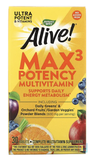 Alive! Max3 Daily, Multi-Vitamin, No Added Iron, Nature's Way, 30 Tablets