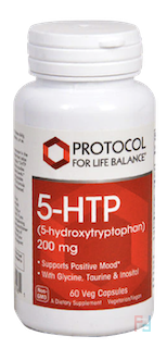 5-гидрокситриптофан, 200 мг, 5-HTP, Protocol For Life Balance, 200 mg, 60 Veg Capsules