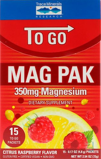 Mag Pak To Go, Magnesium Powder, Citrus Raspberry Flavor, Trace Minerals Research, 350 mg, 15 Packets, 0.17 oz, 4.8 g Each