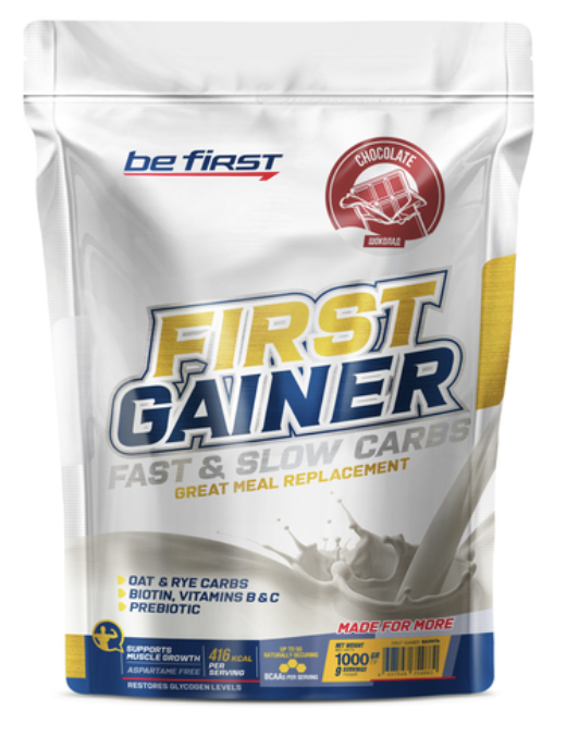 Гейнер на быстрых и медленных углеводах, First Gainer Fast & Slow Carbs, Be First, 1000 g