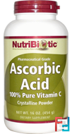 Ascorbic Acid, Crystalline Powder, NutriBiotic, 16 oz, 454 g