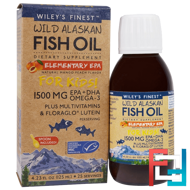 Wild Alaskan Fish Oil, Elementary EPA, For Kids!, Natural Mango Peach Flavor, Wiley's Finest, 1500 mg, 4.23 fl oz (125 ml)