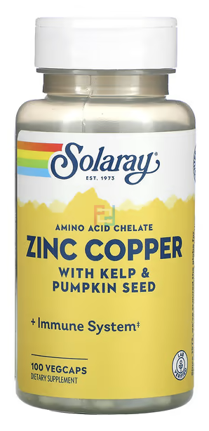 Zinc Copper, Solaray, 100 Veggie Caps