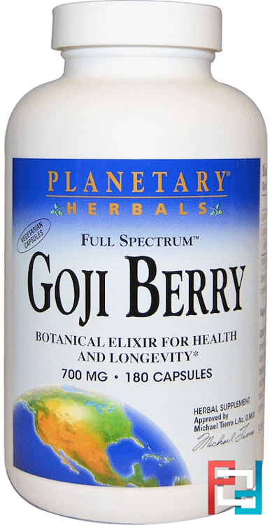 Full Spectrum Goji Berry, Planetary Herbals, 700 mg, 180 Capsules