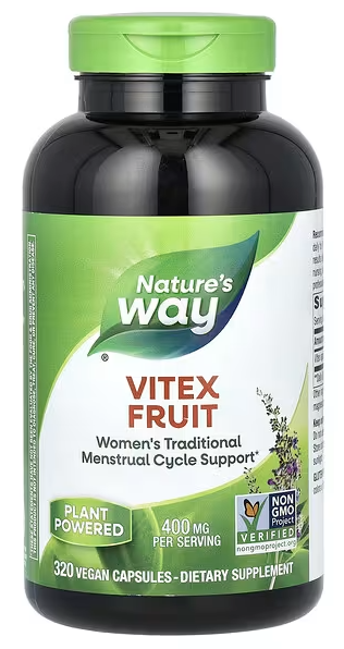 Плоды витекса, Vitex Fruit, Nature's Way, 400 mg, 320 Vegan Capsules