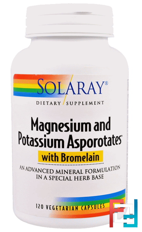 Magnesium and Potassium Asporotates, Solaray, 120 Veggie Caps