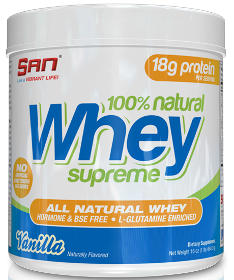 100% Natural Whey Supreme, SAN, 1 lb , 450 g