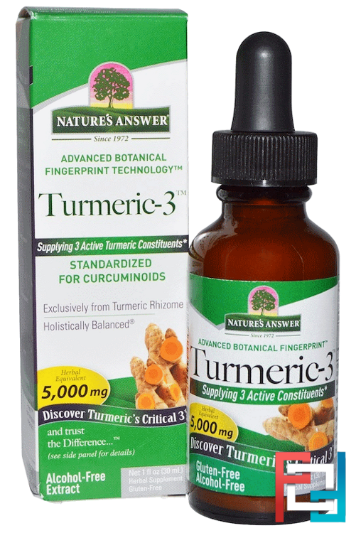 Turmeric-3, Alcohol-Free, 5,000 mg, Nature's Answer, 1 fl oz (30 ml)